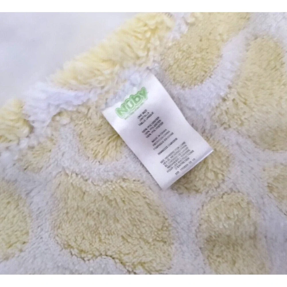 Nuby Yellow White Giraffe Print Baby Blanket Security Lovey Unisex Soft htf‎